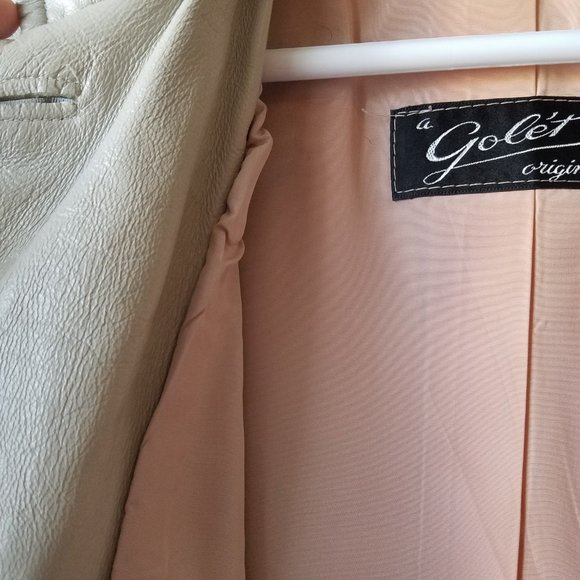 Vintage Dove Gray Leather Coat . Small / medium. - Picture 12 of 15